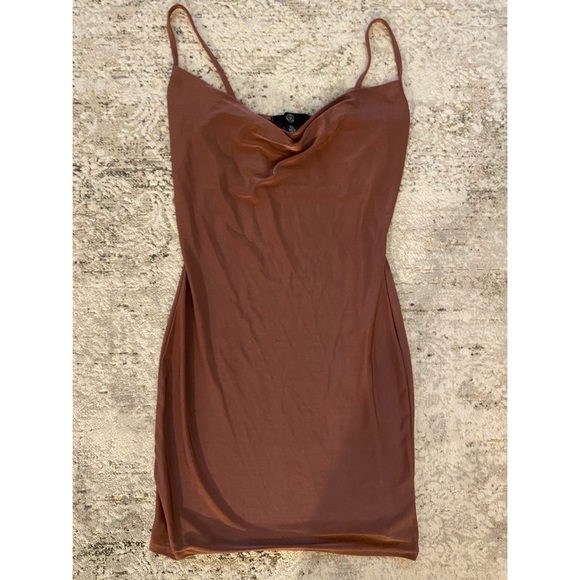 SOLD - Pink Slinky Cowl Neck Dress - Picture 2 of 2